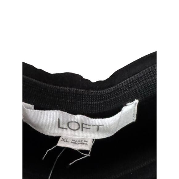 Loft Women’s XL Pull On Pants Black Velvet Like Elastic Waist Career Night Out - Picture 3 of 7